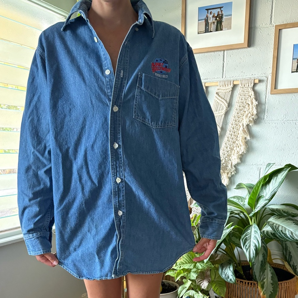 Vintage planet Hollywood Jean button up